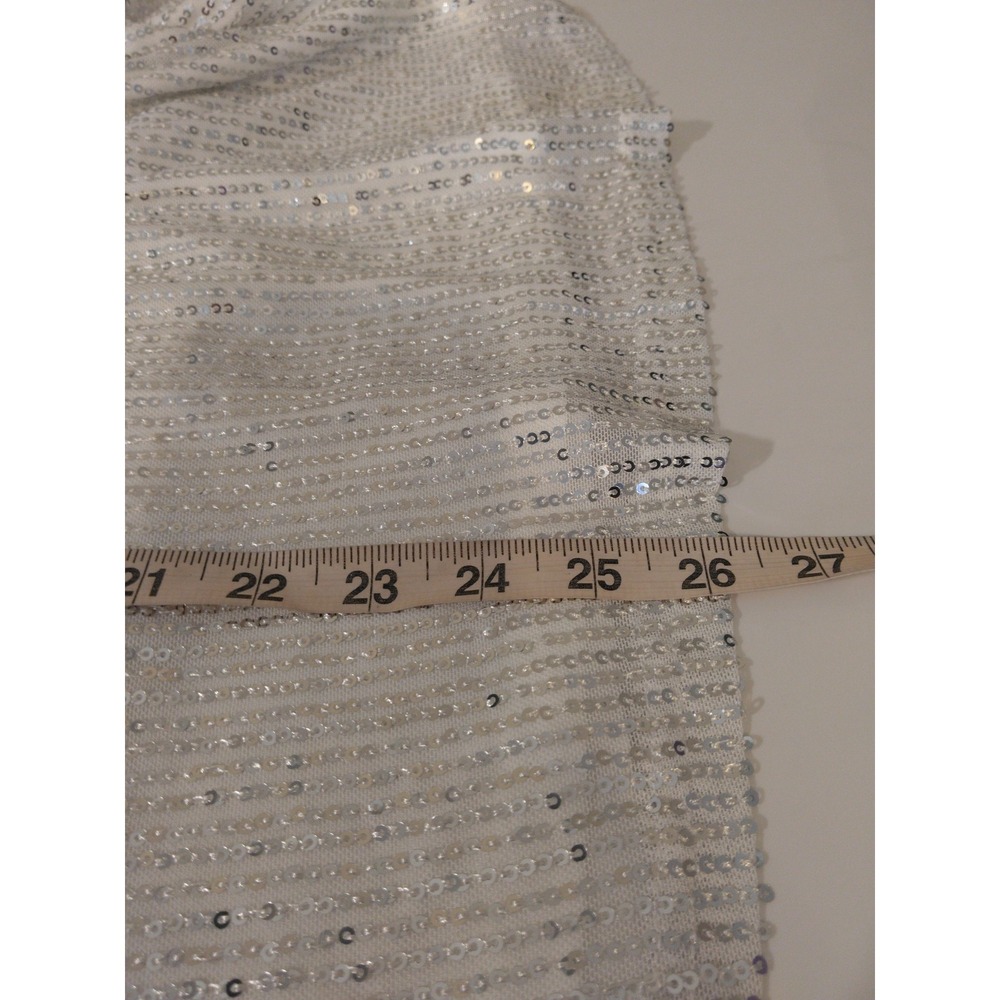 Women's Sequined Top Size 3xl Fits 2x White Aline Evening Party Wear Elegant - Picture 8 of 9